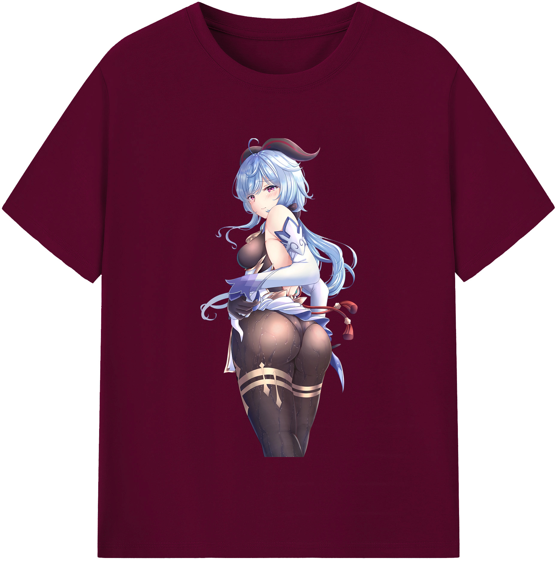 げんし神 甘雨 かんう genshin Ganyu レディースカジュアルプリントTシャツ（綿100％）